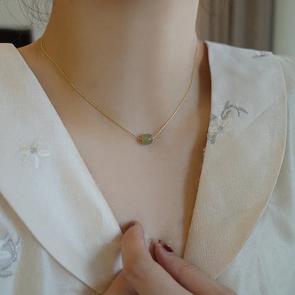 Colares de prata esterlina 925 para mulheres, com pingente de jade, cor dourada, corrente ajustável, joias de luxo, presente romântico.