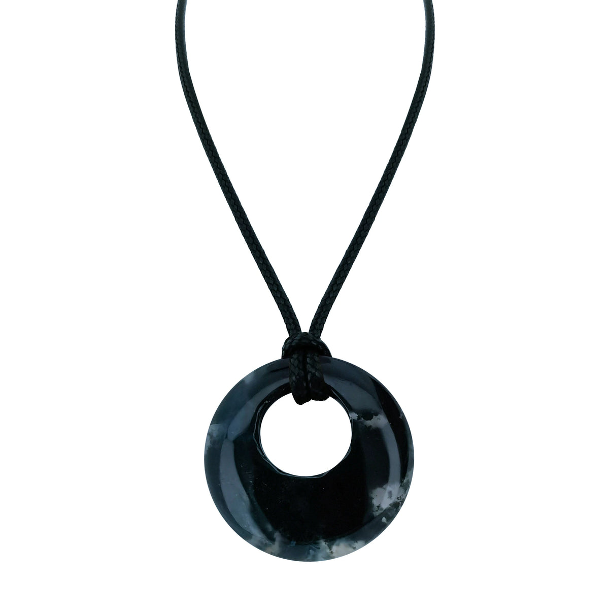 28mm círculo donut cura cristais colar natural semi-precioso chakra pedra preciosa amuleto moeda da sorte donuts charme proteção