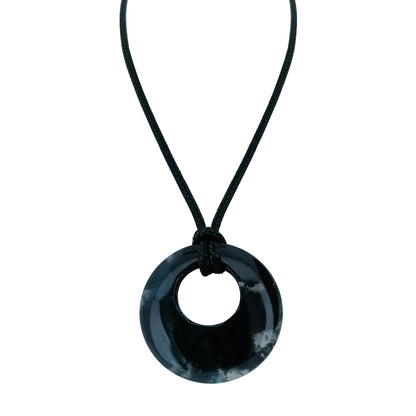 28mm círculo donut cura cristais colar natural semi-precioso chakra pedra preciosa amuleto moeda da sorte donuts charme proteção
