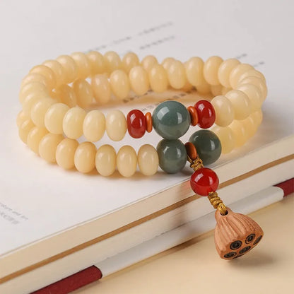 Pulsera de dos vueltas con cuentas de ábaco