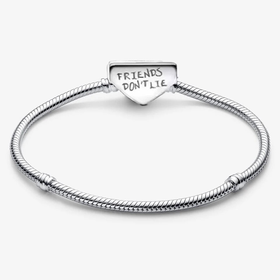 Pulseira de corrente elíptica aberta, trançada, com design de arco-íris, em prata esterlina 925, para mulheres, ideal para festas e casamentos, joia fina.