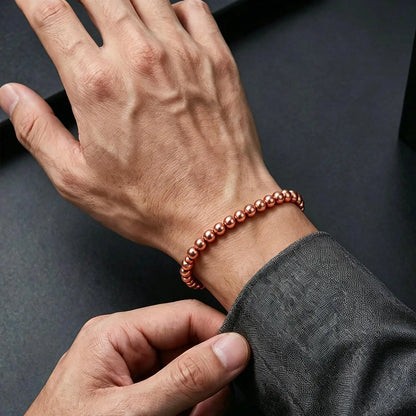 Pulseira de contas de cobre puro ARADOO para mulheres e homens, presentes de joias