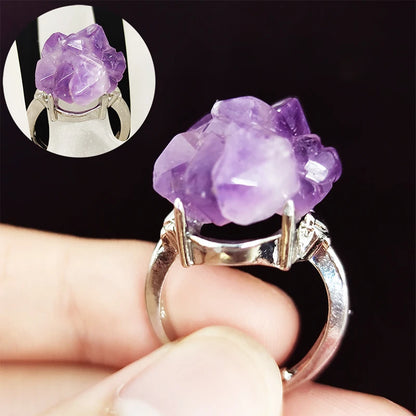 Anillo con drusa de amatista