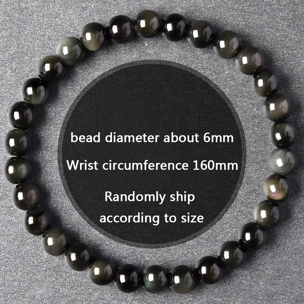 Pulsera budista de obsidiana arcoíris