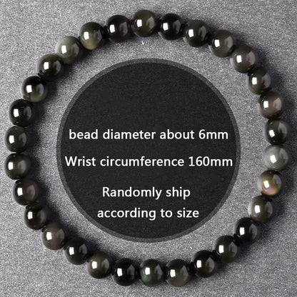 Pulsera budista de obsidiana arcoíris