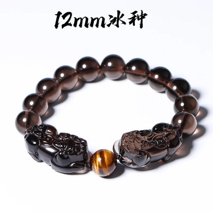 Pulsera de obsidiana con doble Pixiu