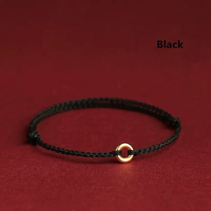 Pulseira Lucky Bead de Cobre trançado à mão, corda vermelha, fivela simples, original étnico, acessório feminino, casal