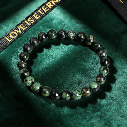Pulsera Bosque · Cuentas Veteadas