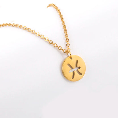 Aço inoxidável estrela signo do zodíaco colares 12 constelação gargantilha pingentes áries libra leo collier presente de aniversário