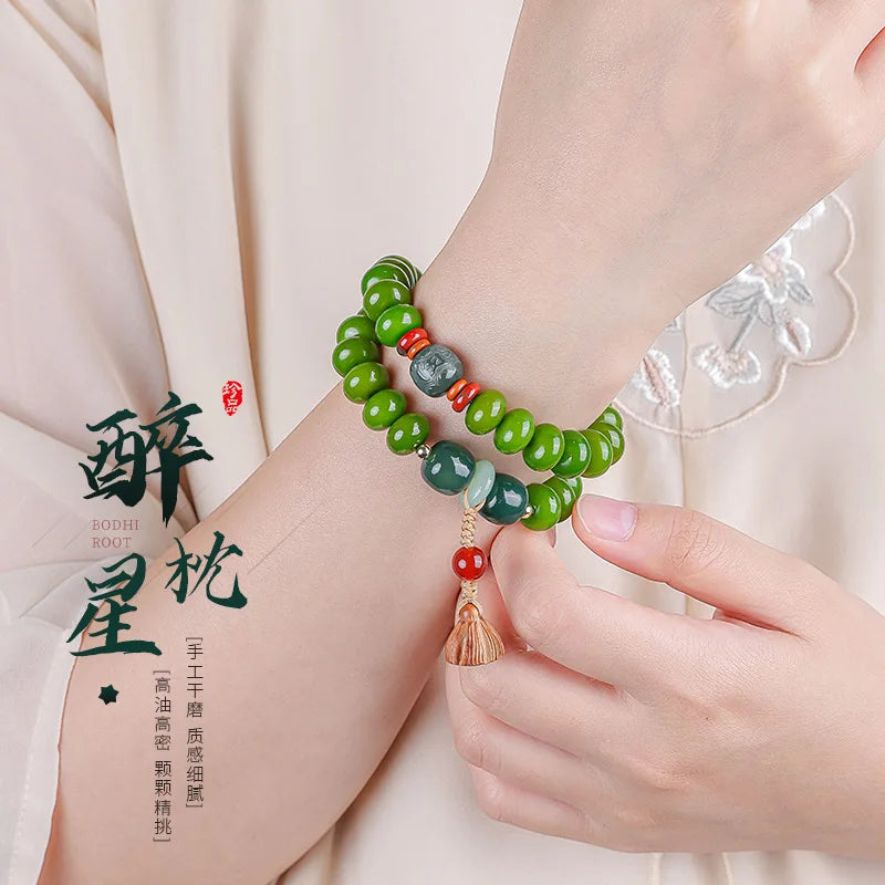 Pulsera de dos vueltas con cuentas de ábaco
