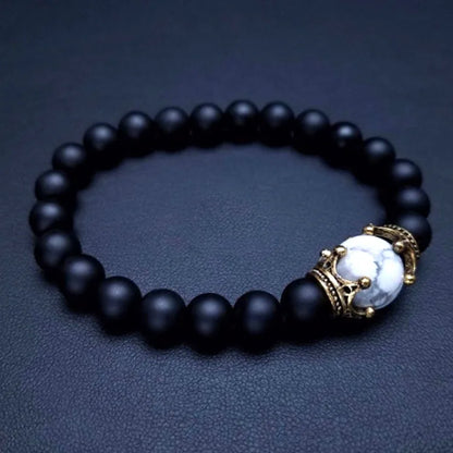 Pulseira de contas de olho de tigre HNSP para homens, pedra natural, corda elástica, joia de mão, acessórios de rosário