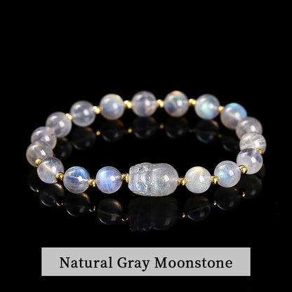 Pulsera Pixiu de amatista y piedra lunar