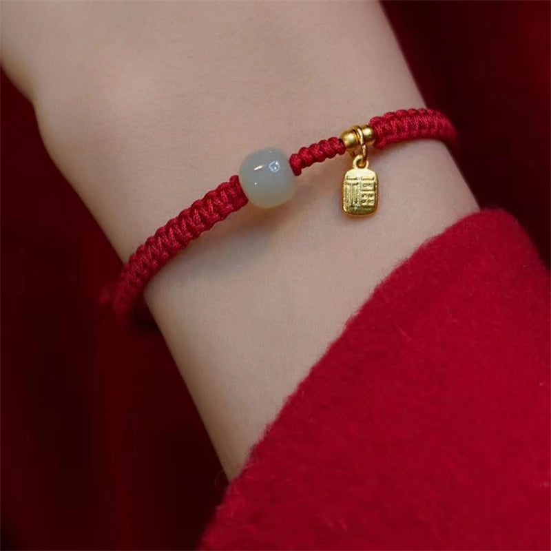 Moda simples sorte nó corda vermelha pulseiras para mulheres homens artesanal corda ajustável pulseira amizade amuleto jóias presente