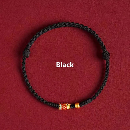 Pulseira Lucky Bead de Cobre trançado à mão, corda vermelha, fivela simples, original étnico, acessório feminino, casal