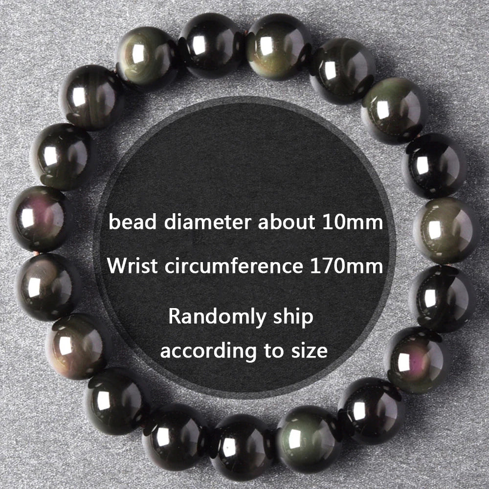 Pulsera budista de obsidiana arcoíris