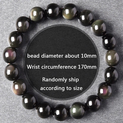 Pulsera budista de obsidiana arcoíris