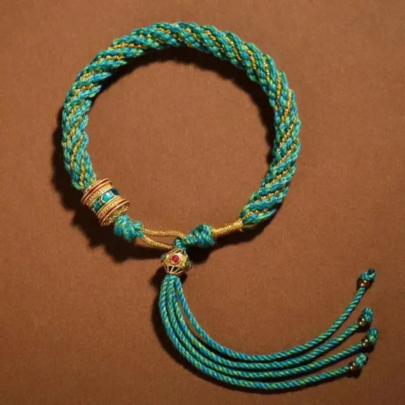 Pulsera Nudos de Color · Cordón Tejido