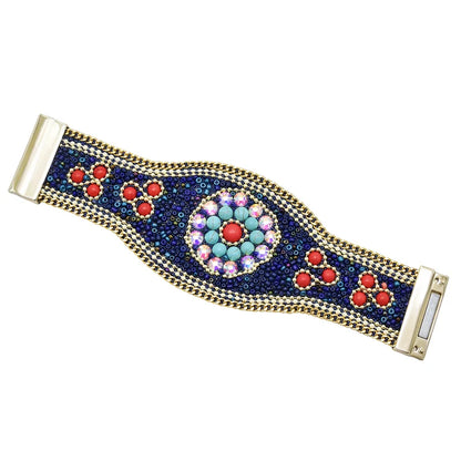 Pulsera bohemia ancha con ojo turco