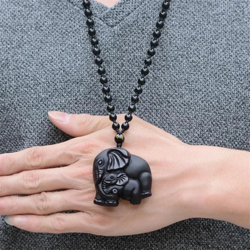 Collar de elefante de obsidiana