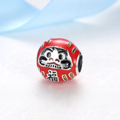Charms Originais de Prata Esterlina 925, Pingente de Gato da Sorte, Boneca Japonesa, Presente de Ano Novo, Pulseiras e Colares para Mulheres, Joias