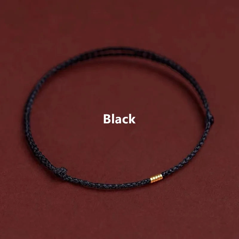 Pulseira Lucky Bead de Cobre trançado à mão, corda vermelha, fivela simples, original étnico, acessório feminino, casal