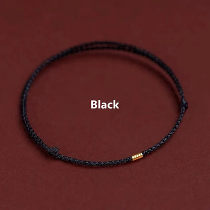 Pulseira Lucky Bead de Cobre trançado à mão, corda vermelha, fivela simples, original étnico, acessório feminino, casal