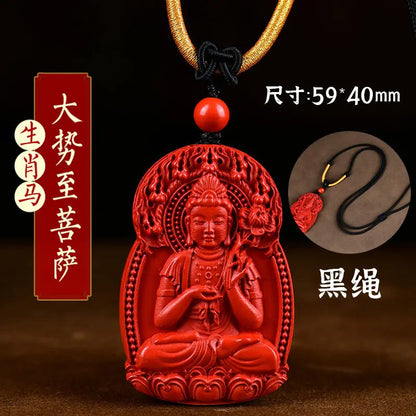 Natural Verdadeiro Cinábrio Buda Pingente para Homens e Mulheres, Natural Buda Hoid, Deus Guardião, Big Sun, Tathagata Hyun, Amitabha