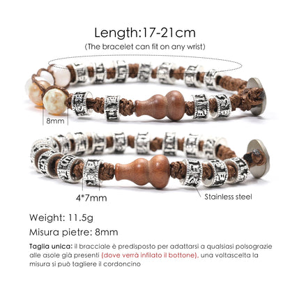 Pulsera Calabaza Ancestral · Cuentas Grabadas