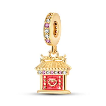 Original 925 prata esterlina encantos grânulo china ano novo vermelho encantos nova boneca pingente fecho aberto caber multi estilo pulseira original
