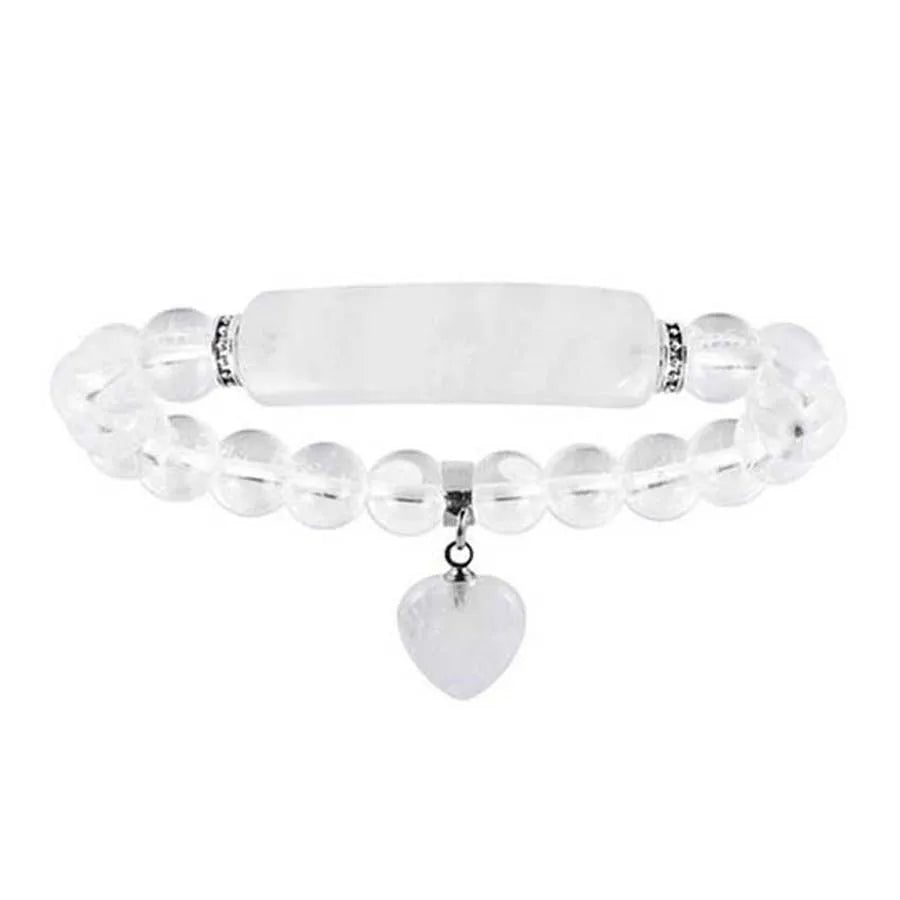 Fluorita Natural Rosa Cristal Quartzo Pulseira, Reiki Dangle, Contas Redondas, Pulseiras de Pedra, Coração do Amor, Jóias para Mulheres, Meninas, Homens