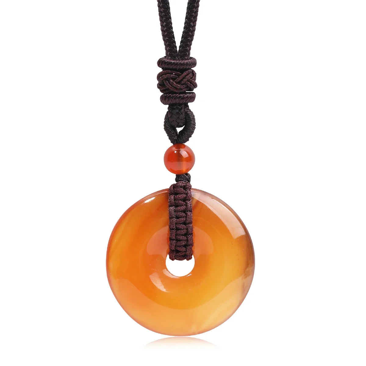Pedra natural ametista olho de tigre colar pingente moda masculina e feminina colar paz nó chinês colar presente