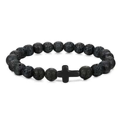 Pulsera Fe · Cuentas con Cruz