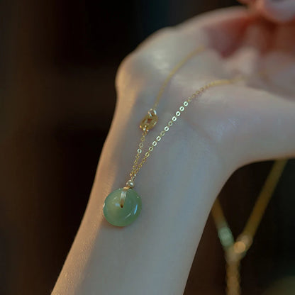 Colares de prata esterlina 925 para mulheres, com pingente de jade, cor dourada, corrente ajustável, joias de luxo, presente romântico.