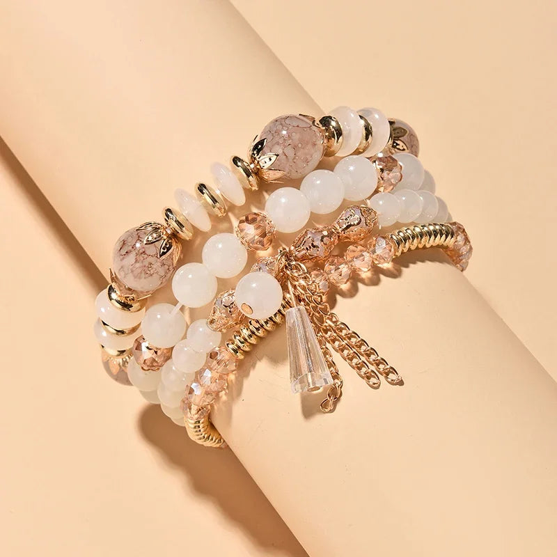 Set Mosaico · Cuatro Pulseras de Vidrio
