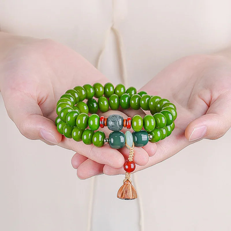 Pulsera de dos vueltas con cuentas de ábaco