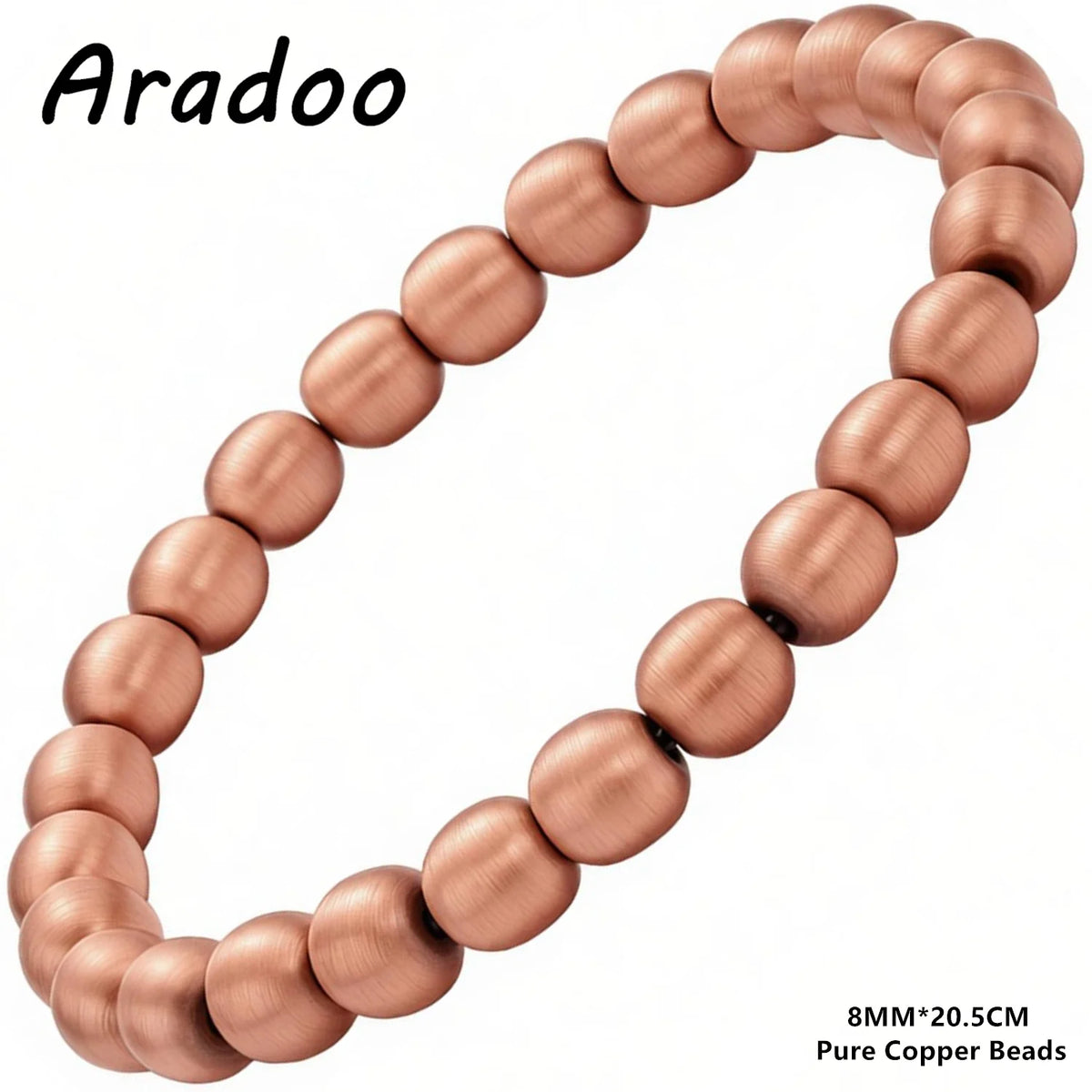 Pulseira de contas de cobre puro ARADOO para mulheres e homens, presentes de joias