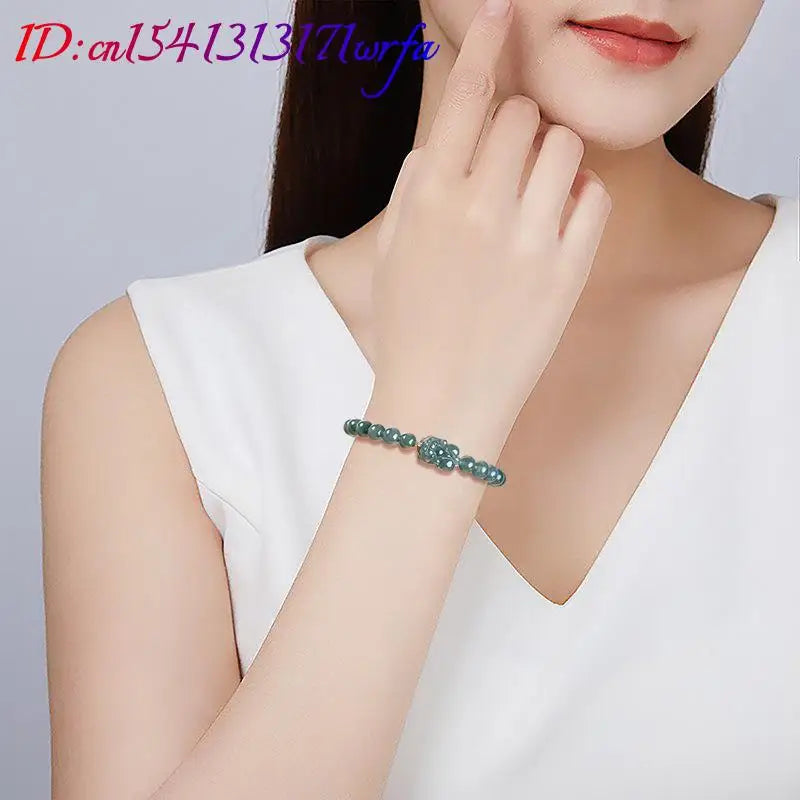 Pulsera Pixiu de jadeíta estilo vintage
