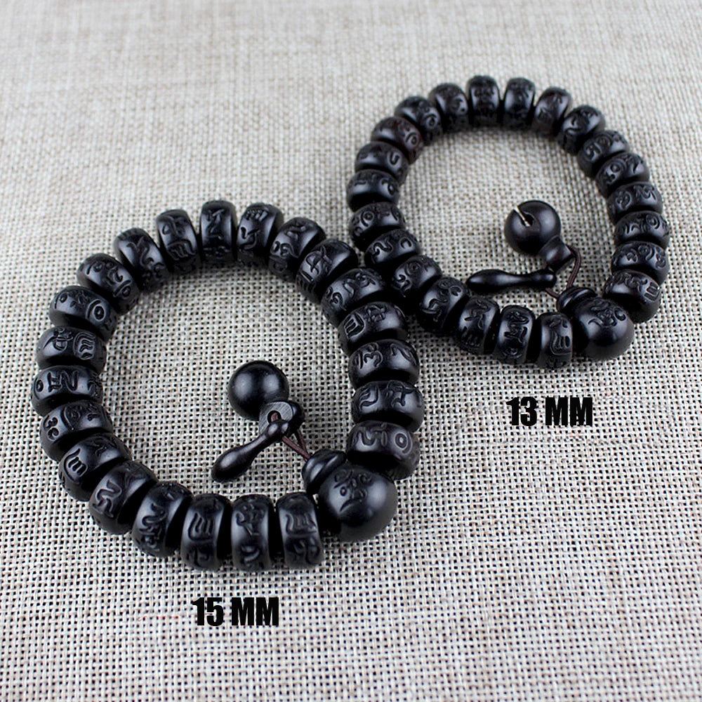 Madeira natural tibetana seis caracteres mantra pulseiras budista praye relâmpago acidente vascular cerebral jujuba contas meditação homens mulheres yoga