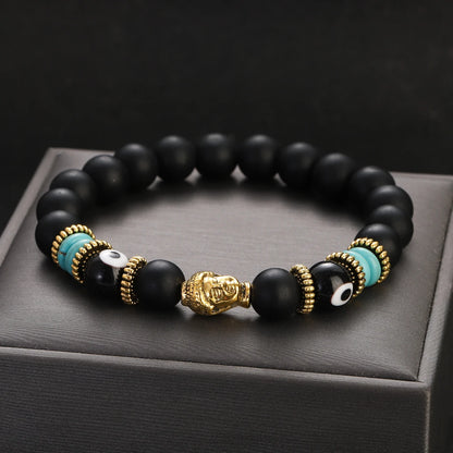 Pulsera de Buda y ojo turco de 10 mm