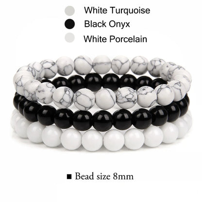 Conjunto de pulseras de cuentas y cuero
