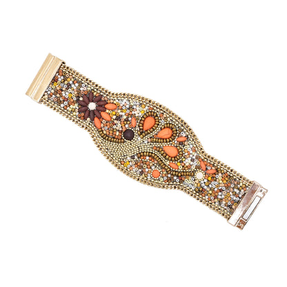 Pulsera bohemia ancha con ojo turco