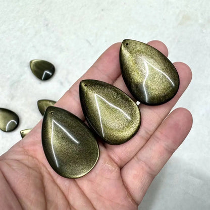 Colar de Obsidiana Dourada, Pingente de Pedra Preciosa Natural, Joia para Mulheres e Homens, Presente por Atacado!