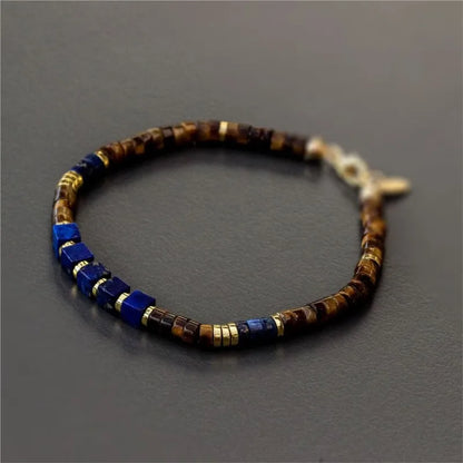 Pulsera de lapislázuli y ojo de tigre