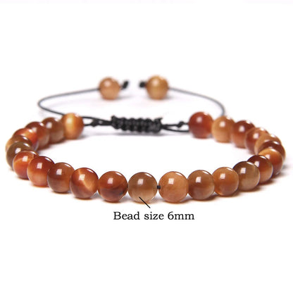 Pulsera trenzada de ojo de tigre azul