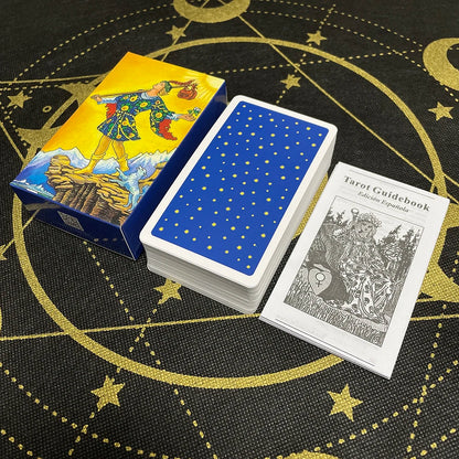 Caja, reverso azul con estrellas y libreto con la inscripción Edición Española.