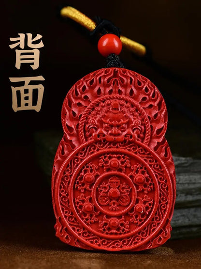 Natural Verdadeiro Cinábrio Buda Pingente para Homens e Mulheres, Natural Buda Hoid, Deus Guardião, Big Sun, Tathagata Hyun, Amitabha