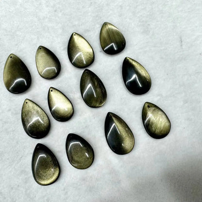 Colar de Obsidiana Dourada, Pingente de Pedra Preciosa Natural, Joia para Mulheres e Homens, Presente por Atacado!