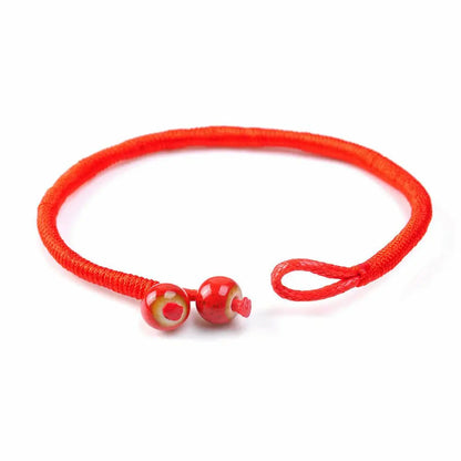 Lucky Beads Pulseira Corda Vermelha para Homens e Mulheres, Amuleto de Cordas Artesanais, Cordão Kabbalah, Pulseira de Tecer
