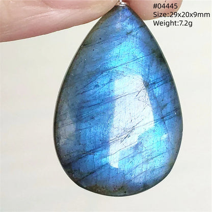 Colar de Pingente de Labradorita Azul Natural em Formato de Gota com Brilho para Mulheres e Homens AAAAAA