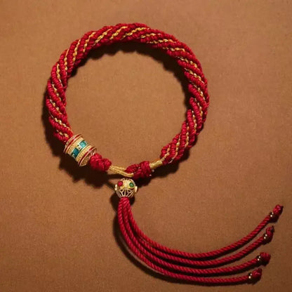 Pulsera Nudos de Color · Cordón Tejido